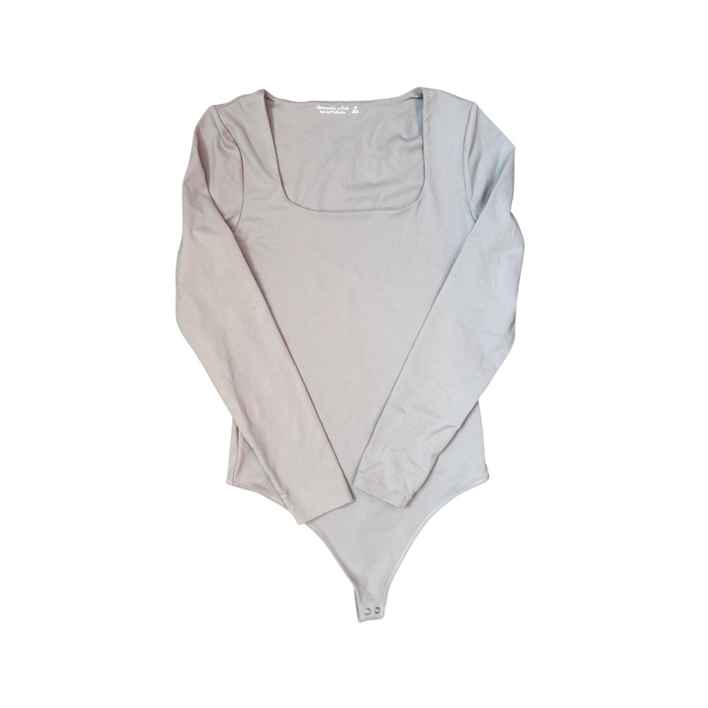 Abercrombie Fitch Square Neck Long Sleeve Bodysuit Soft A&F‎ Collection